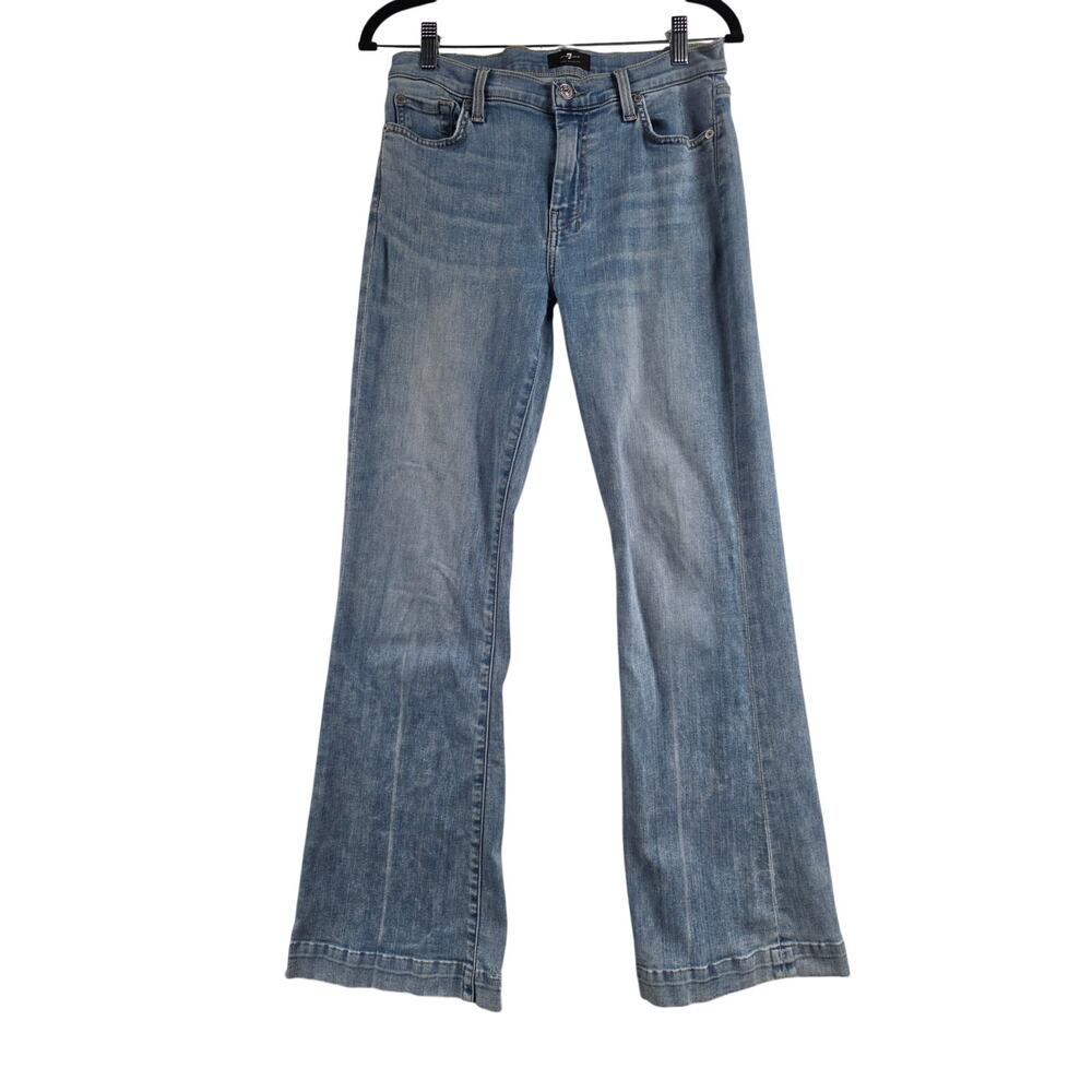 7 For All Mankind Flare Jeans Women’s 29 Light Wash Stretch Denim